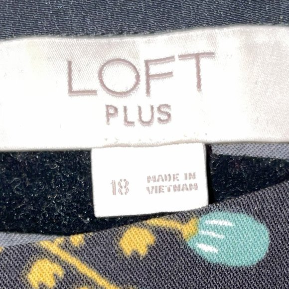 Loft PLUS Floral Black Pink Dress - Size 18 - Picture 3 of 7